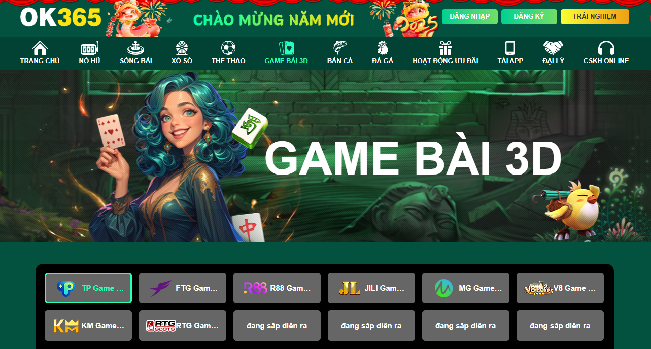 Giới thiệu sảnh game bài đổi thưởng 3D tại nhà cái OK365